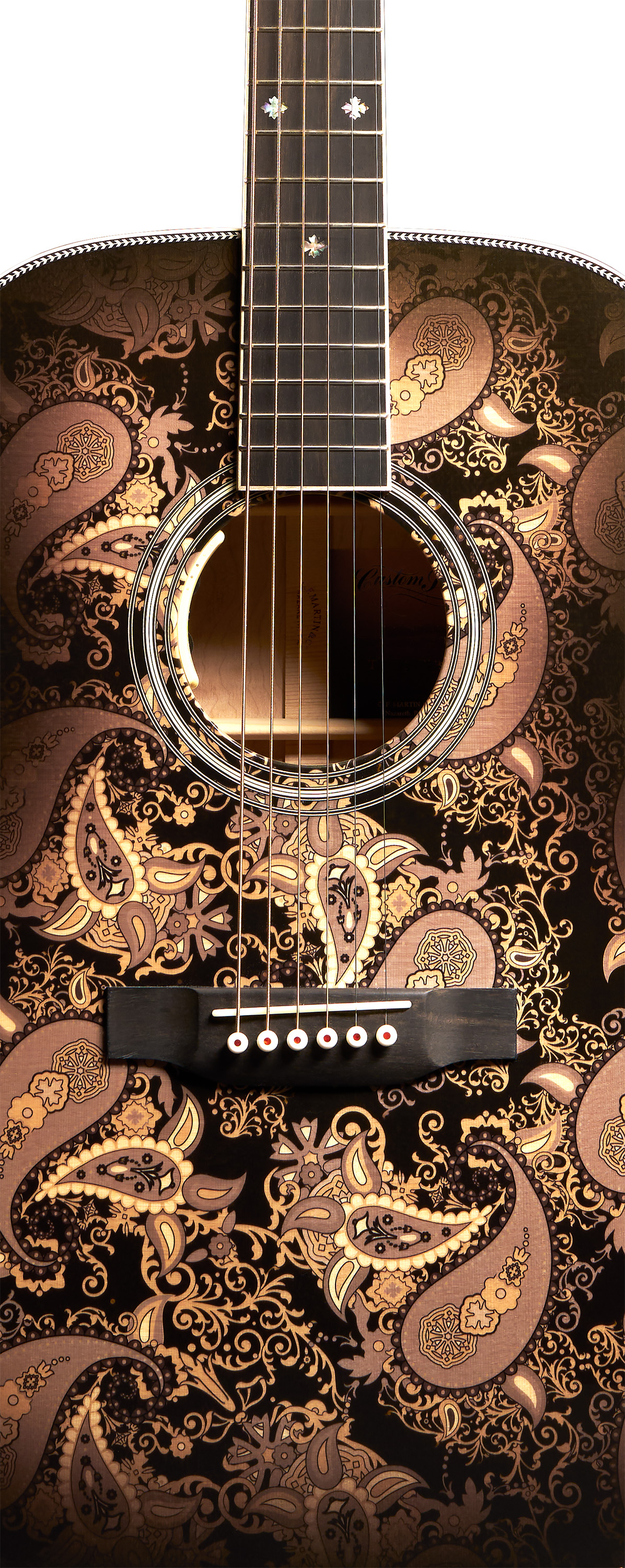 Body of Martin Custom Shop M Paisley Ember Burst Guitar image number 3